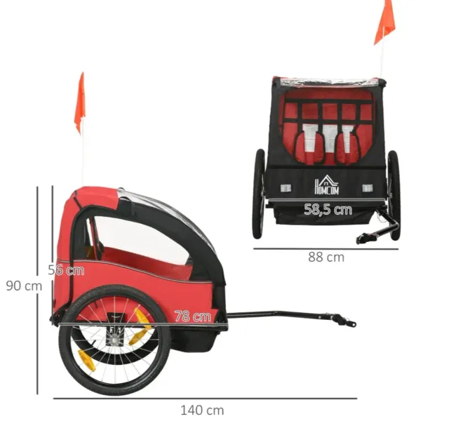 Remolque bici niños +18 meses