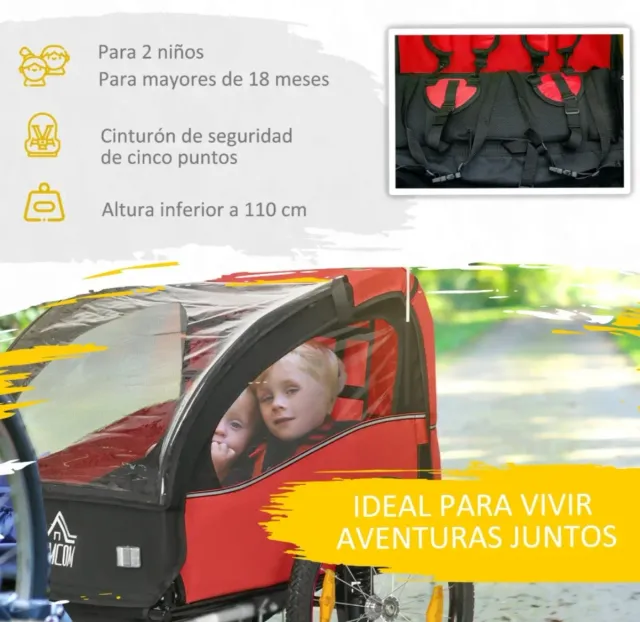 Remolque bici niños +18 meses