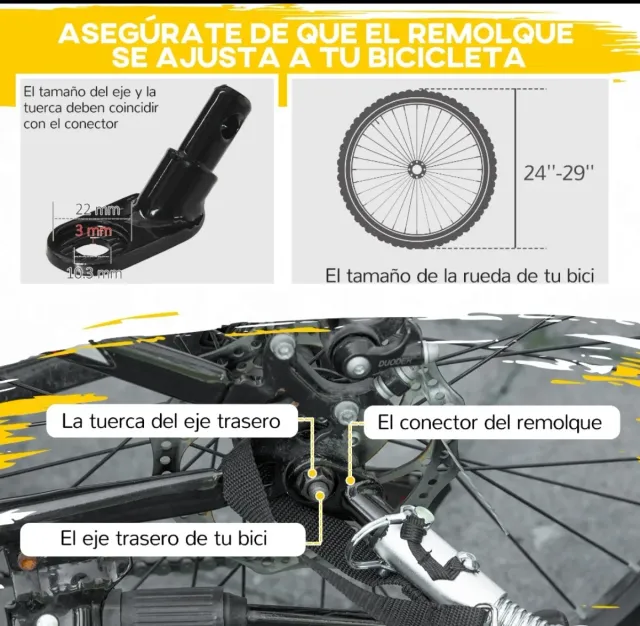Remolque bici niños +18 meses