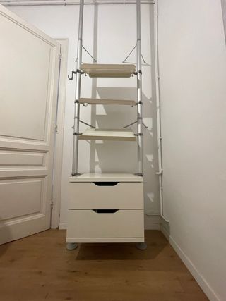 Mueble expositor vertical metal y madera