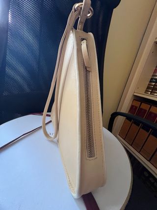 Bolso Jane Burden Triangular Beige de piel