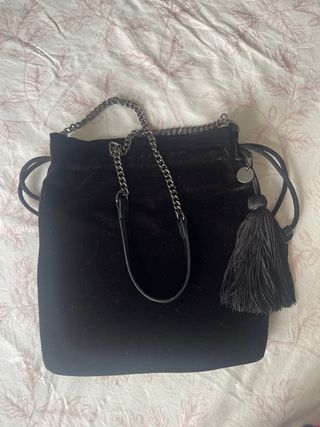 Bolso Adolfo Dominguez Negro Terciopelo Tachuelas