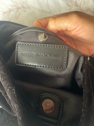 Bolso Adolfo Dominguez Negro Terciopelo Tachuelas