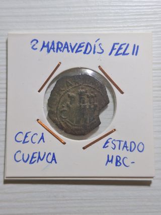 2 Maravedís Felipe II Cuenca