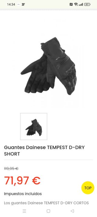 Guantes Dainese Tempest U. D-Dry