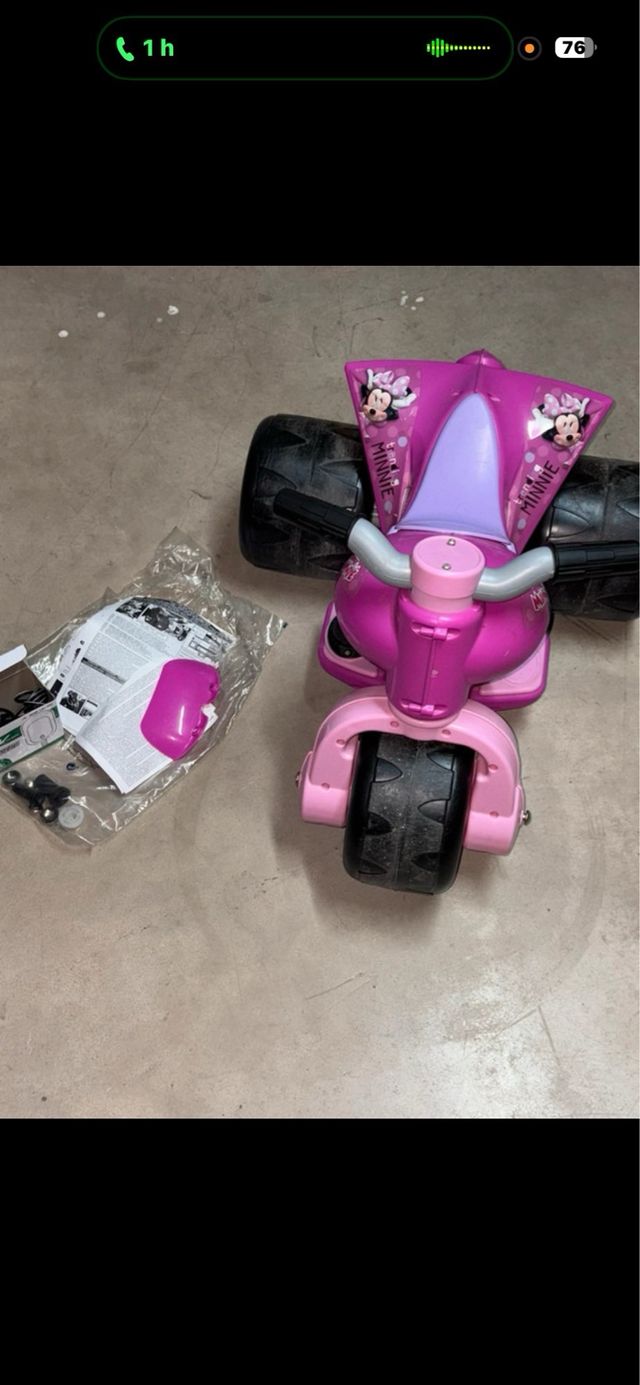 Moto infantil Minnie Mouse rosa