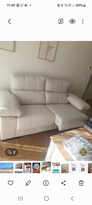 Divano allungabile beige 2m