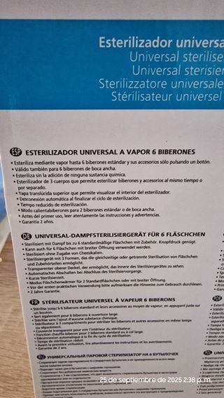 Esterilizador Jane 6 biberones