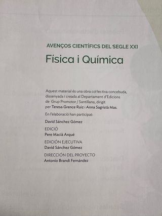 Física i química 3 ESO avenços científica