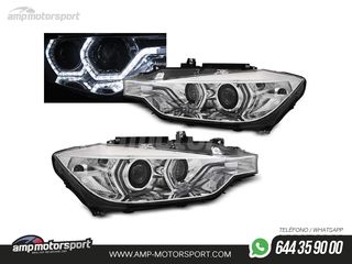 FAROS DELANTEROS OJOS DE ANGEL 3D U PARA BMW SERIE 3 F30 / F31 2011-2015