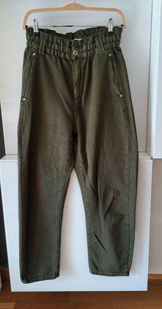 Zara Paperbag Jeans Verdes