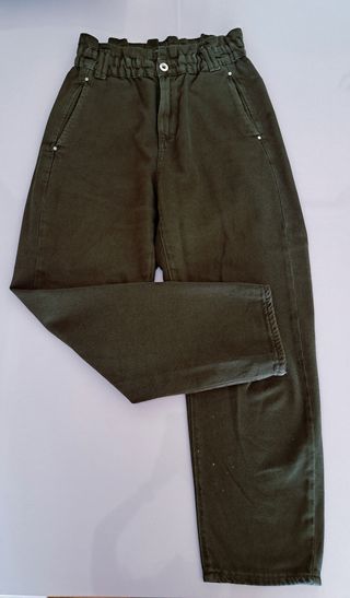 Zara Paperbag Jeans Verdes