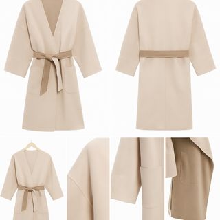 Abrigo beige Talla M con cinturón
