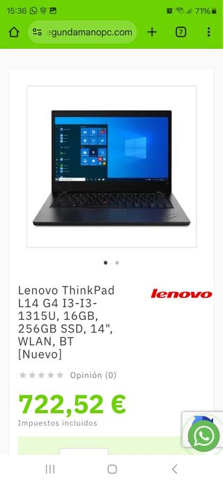 Lenovo ThinkPad L14 G4 (15 unidades)