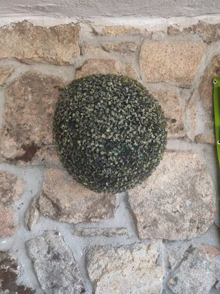 2 Plantas Artificiales Decorativa Bola Verde