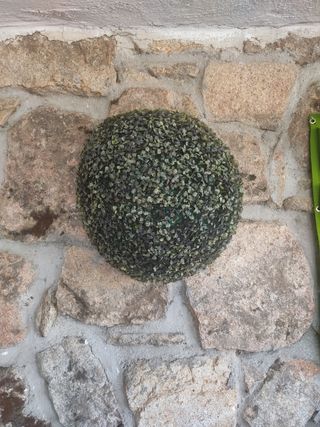 2 Plantas Artificiales Decorativa Bola Verde