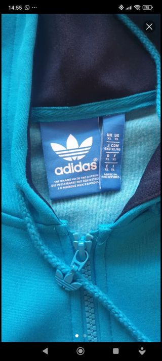 Chaqueta Adidas Azul con Capucha