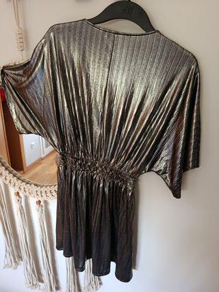 Vestido fiesta plateado Pull&Bear 