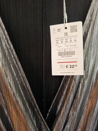 Vestido fiesta plateado Pull&Bear 