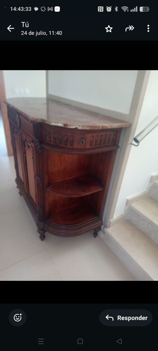 Aparador Caoba y Mármol antigüedad 3 Siglos .