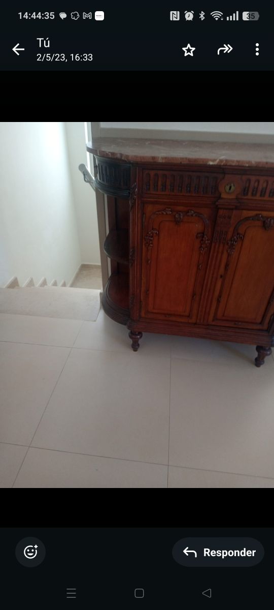 Aparador Caoba y Mármol antigüedad 3 Siglos .