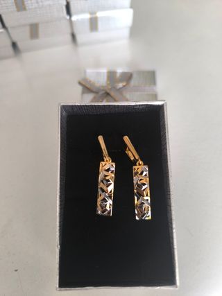 Pendientes largos mujer oro y plata