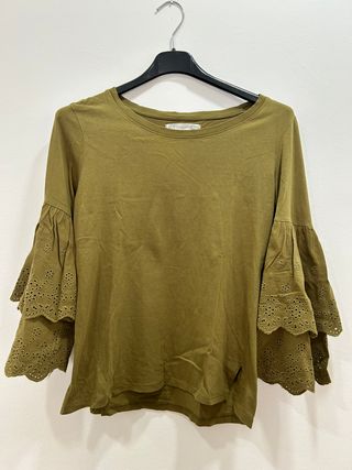 Blusa Sfera verde manga 3/4