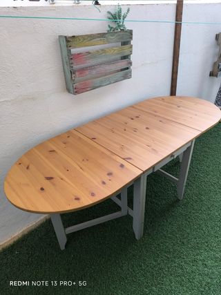 Mesa de madera alas abatibles plegables 200cm