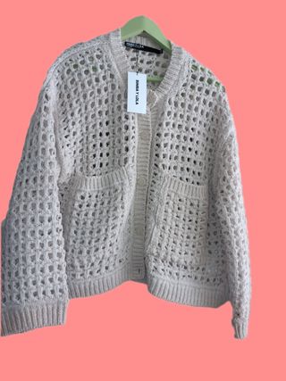 Chaqueta Bimba y Lola Beige Crochet