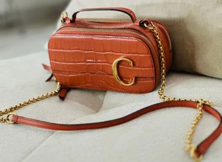Bolso Chloé Cocodrilo Naranja Dorado