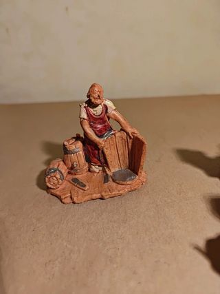 3 Statue Mestieri Presepe Fabbro Bottaio Falegname