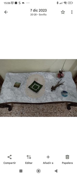 Mesa de centro madera y mármol