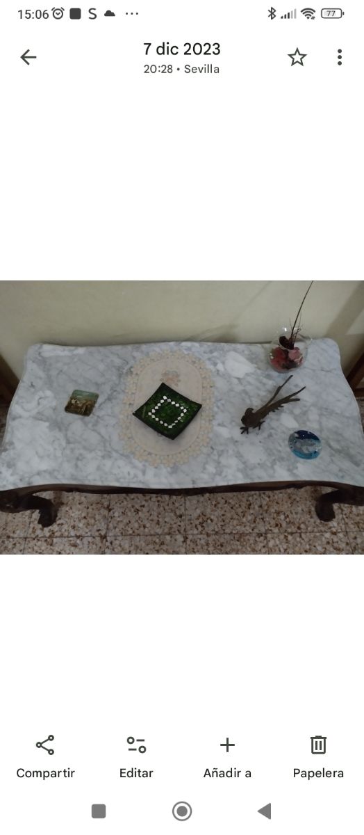 Mesa de mármol de centro 