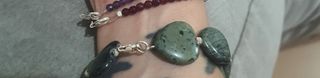 Pulsera Plata Ley Corazón Verde