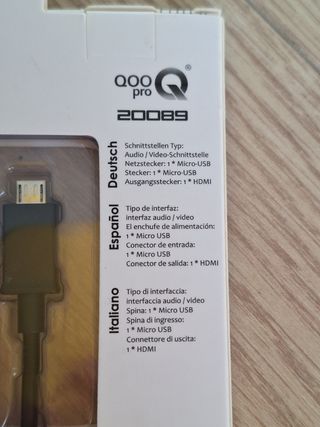 Adaptador MHL QOO Micro USB a HDMI
