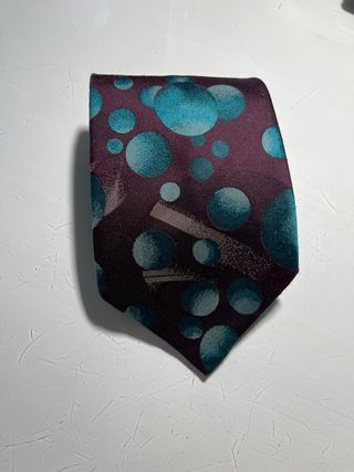 Corbata vintage morada y turquesa