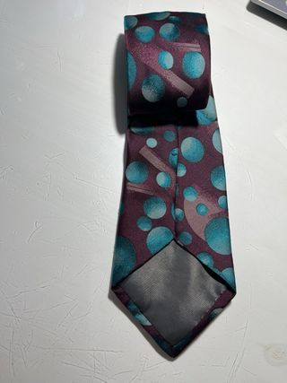 Corbata vintage morada y turquesa