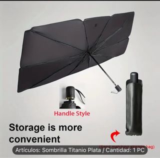 Sombrilla Plegable Titanio Plata