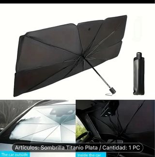 Sombrilla Plegable Titanio Plata