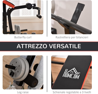 Panca Multifunzione Regolabile su 3 Altezze con Su