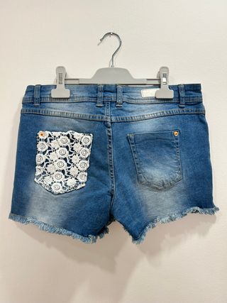 Vaqueros cortos vaqueros con encaje