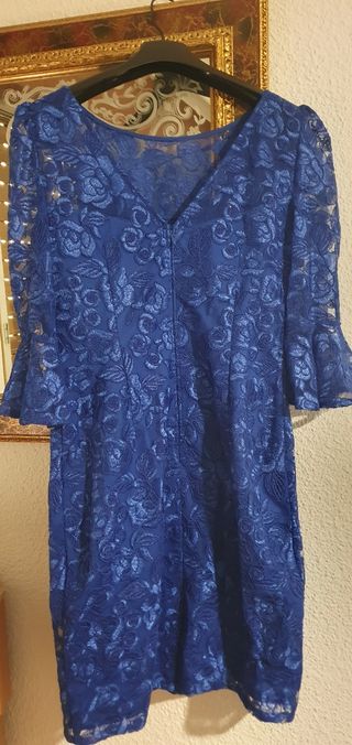 Vestido fiesta dorado y negro