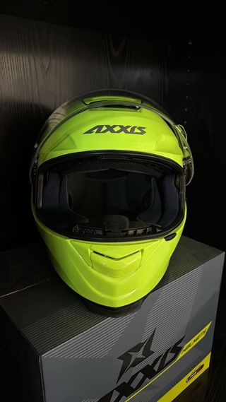 Casco Moto Axxis Talla L Amarillo Flúor