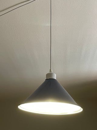 Lampada a sospensione in metallo smaltato vintage