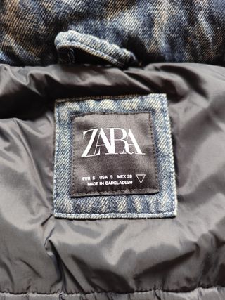 Abrigo Bomber Vaquero Acolchado Zara