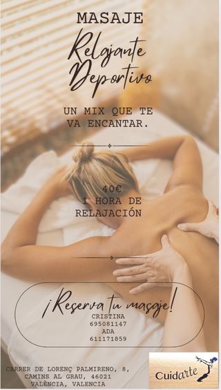 Masaje premiun
1 hora de relajación