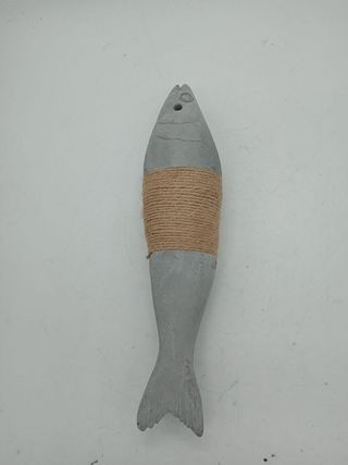 Pesce decorativo in pietra e corda