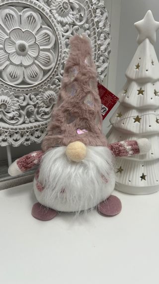 Gnomo de Navidad Rosa y Blanco