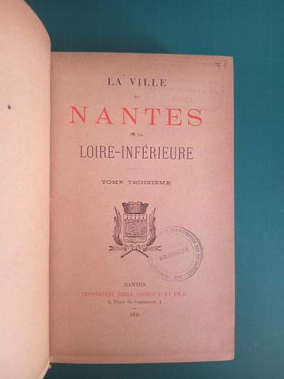 Libros antiguos La ville de Nantes et la Loire-Inf