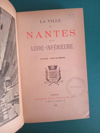 Libros antiguos La ville de Nantes et la Loire-Inf